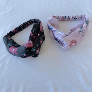 2 Fashion Knotted Satin Floral Hair Wrap